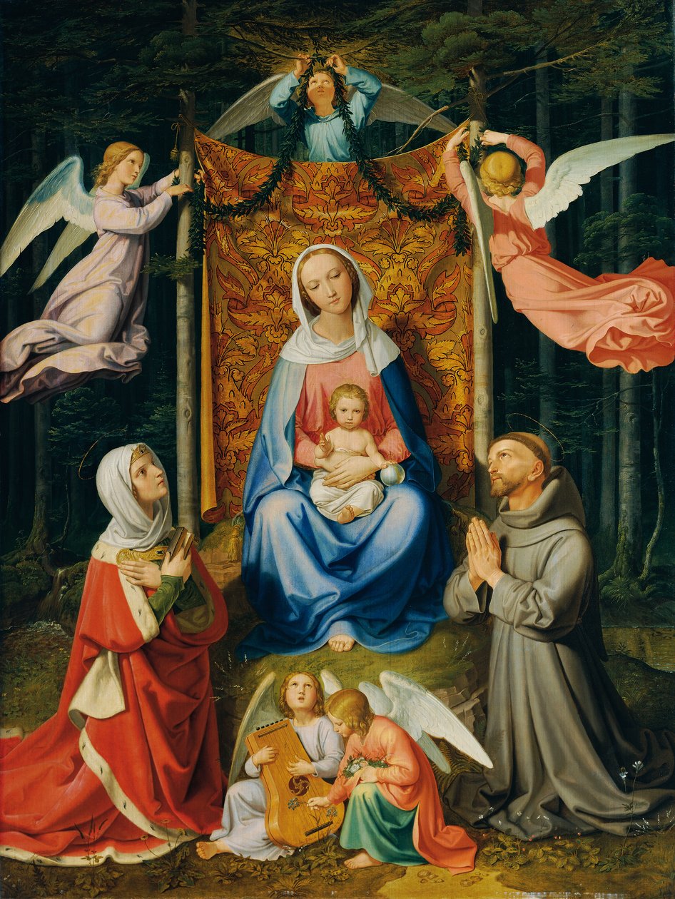 Waldesruhe (Madona s dítětem, sv. Adelheid a sv. František) od Joseph von Fuhrich
