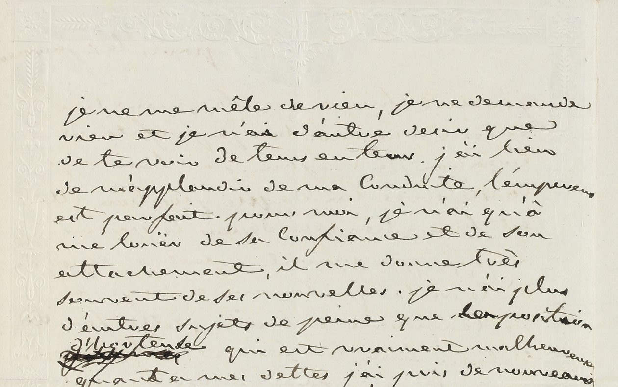 Autogram dopis Eugene de Beauharnais, Paříž, 2. ledna 1809 (pero a inkoust na papíře) od Josephine de Beauharnais
