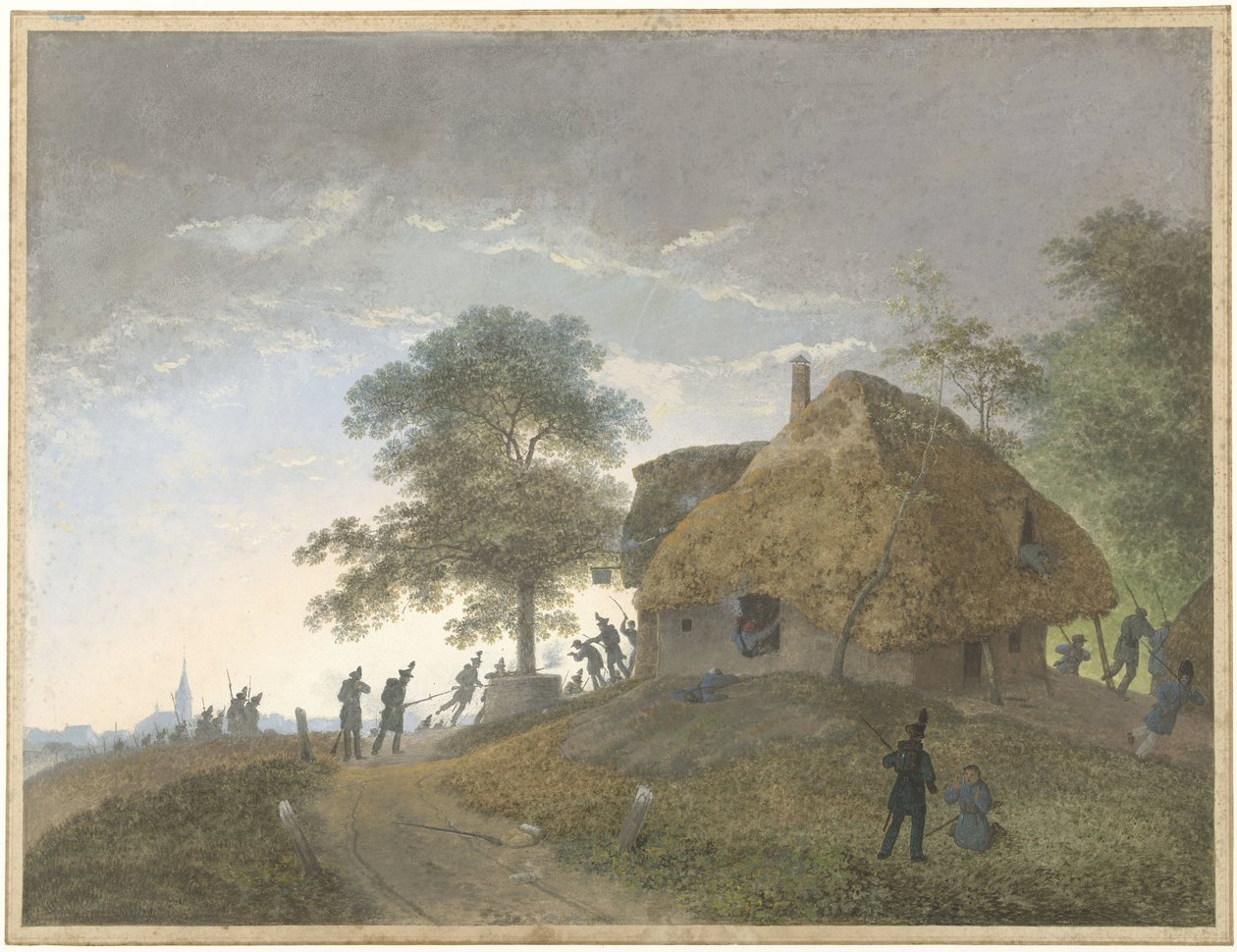 Bitva v doškové hospodě nebo domě na kopci od Josephus Augustus Knip