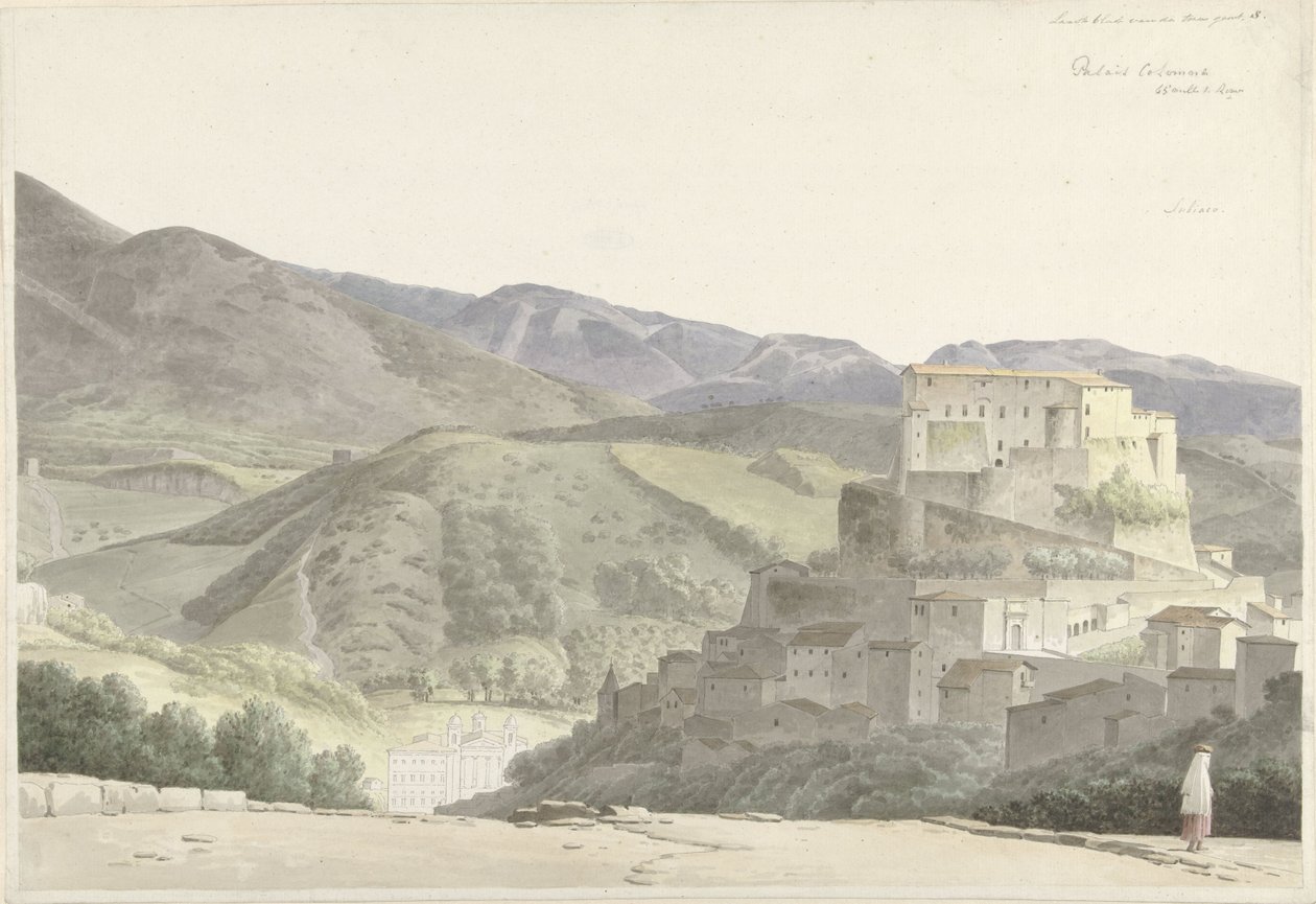Italská krajina v Subiaco od Josephus Augustus Knip