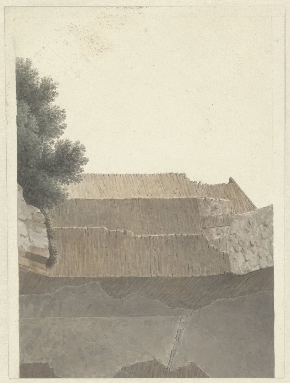Část trezoru chrámu Minerva Medica v Římě Sekce zdiva chrámu Minerva Medica v Římě od Josephus Augustus Knip