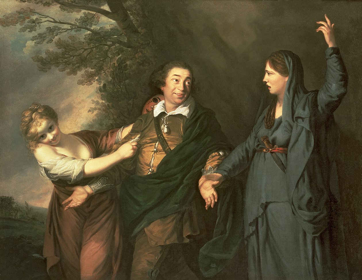 David Garrick (1717-79) mezi Múzami tragédie a komedií 1760-61 od Joshua Reynolds