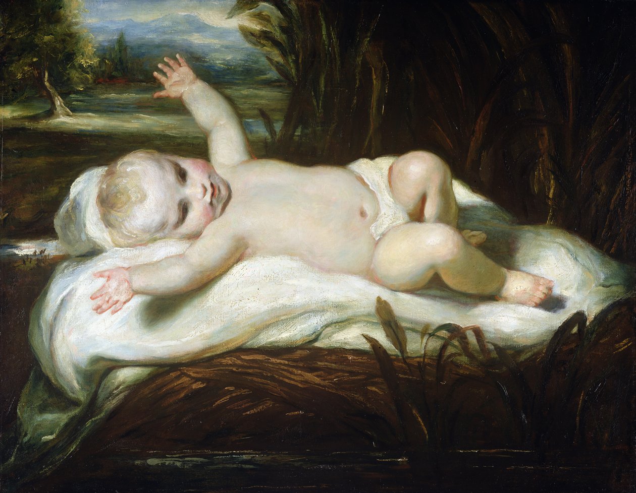 Mojžíš v sítin (olej na nelinkovaném plátně) od Joshua Reynolds