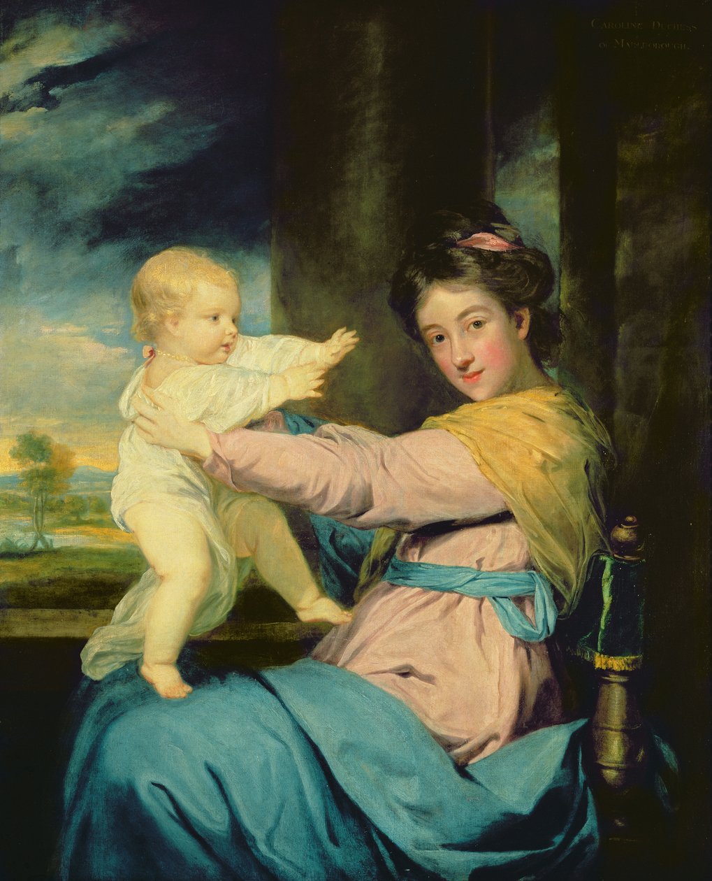 Portrét Caroline, vévodkyně z Marlborough se svou dcerou Lady Caroline Spencer 1764-67 (podrobnosti viz 91074) od Joshua Reynolds