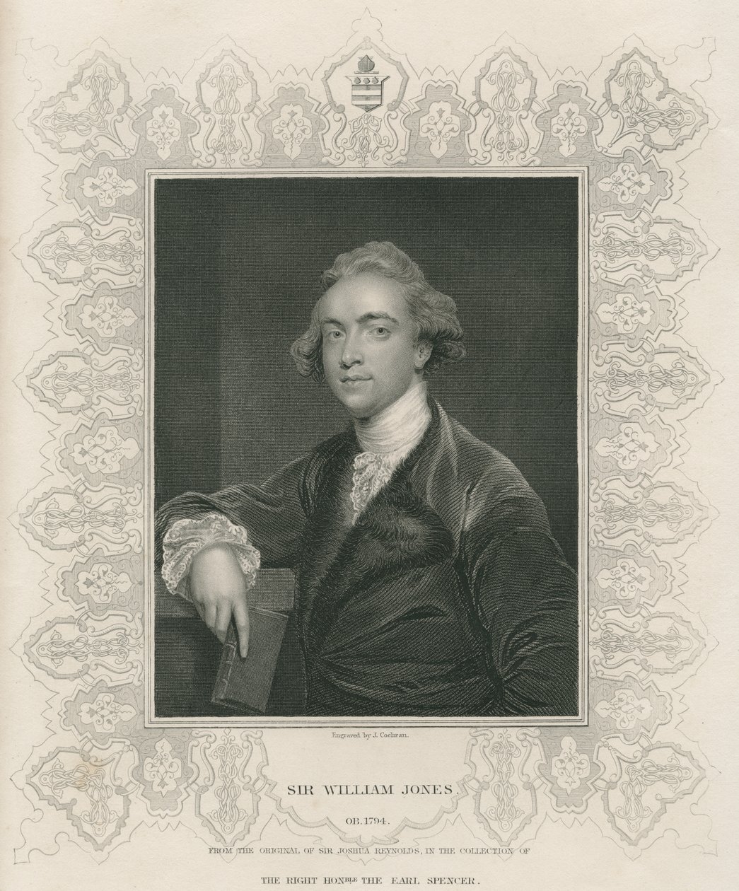 Sir William Jones z „Gallery of Portraits“, publikované v roce 1833 od Joshua Reynolds