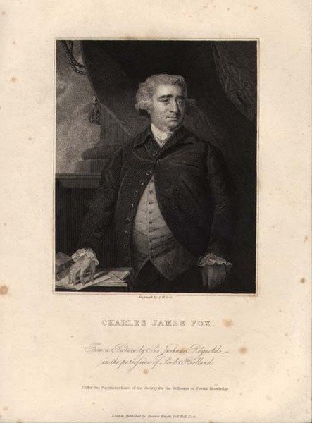 Charles James Fox (1749-1806), rytý John William Cook (rytina) od Joshua (after) Reynolds