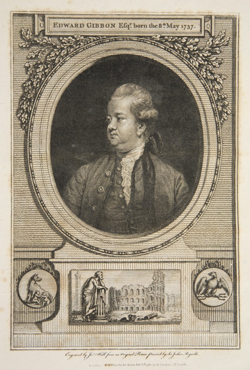 Edward Gibbon, Esq., hospoda. 1730 (rytina) od Joshua (after) Reynolds