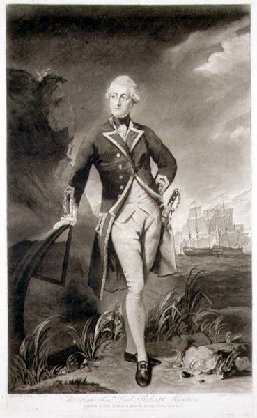 Portrét lorda Roberta Mannerse (1758-82) kapitána HMS 
