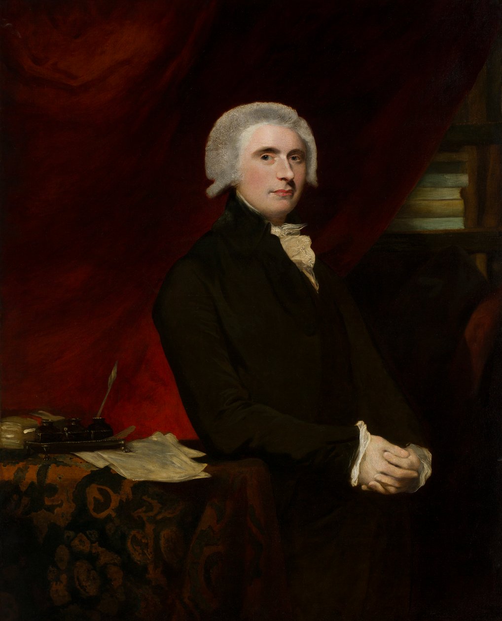 Portrét Thomase, Lord Erskine (1750-1823) v jeho knihovně (olej na plátně) od Joshua (circle of) Reynolds