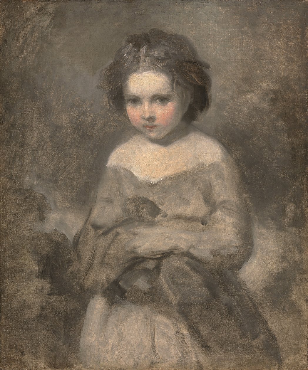 Studie mladé dívky, poloviční délka - nedokončená (olej na plátně) od Joshua (studio of) Reynolds
