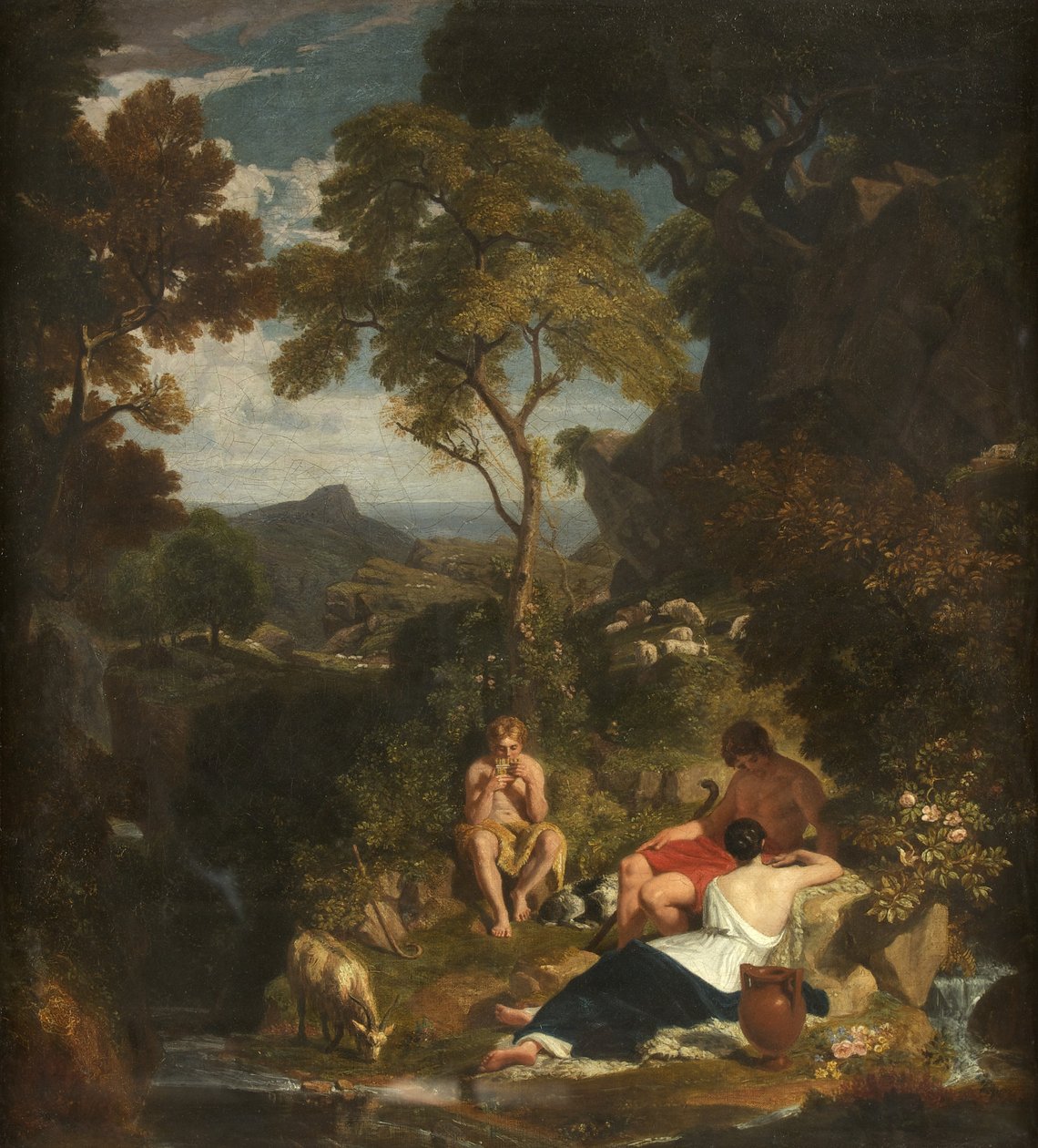 Arcadian Shepherds, cca 1824 (olej na plátně) od Joshua Cristall