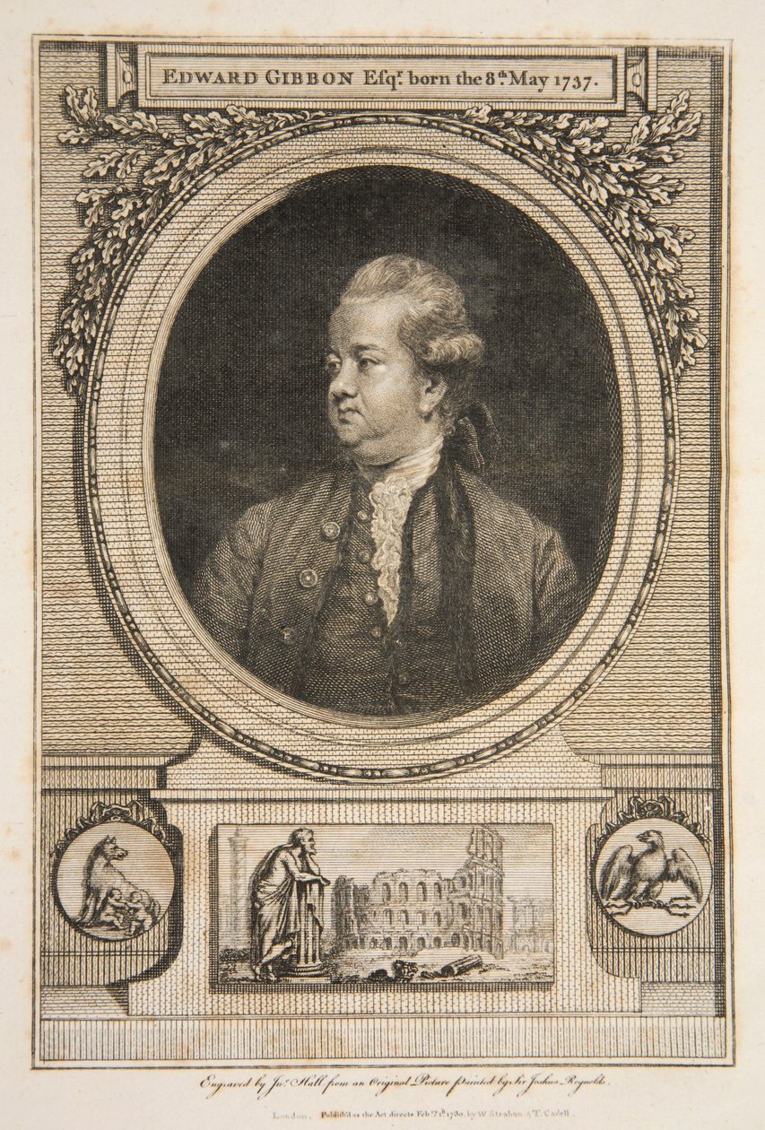 Edward Gibbon, Esq., hospoda. 1730 rytina. od Joshua Reynolds