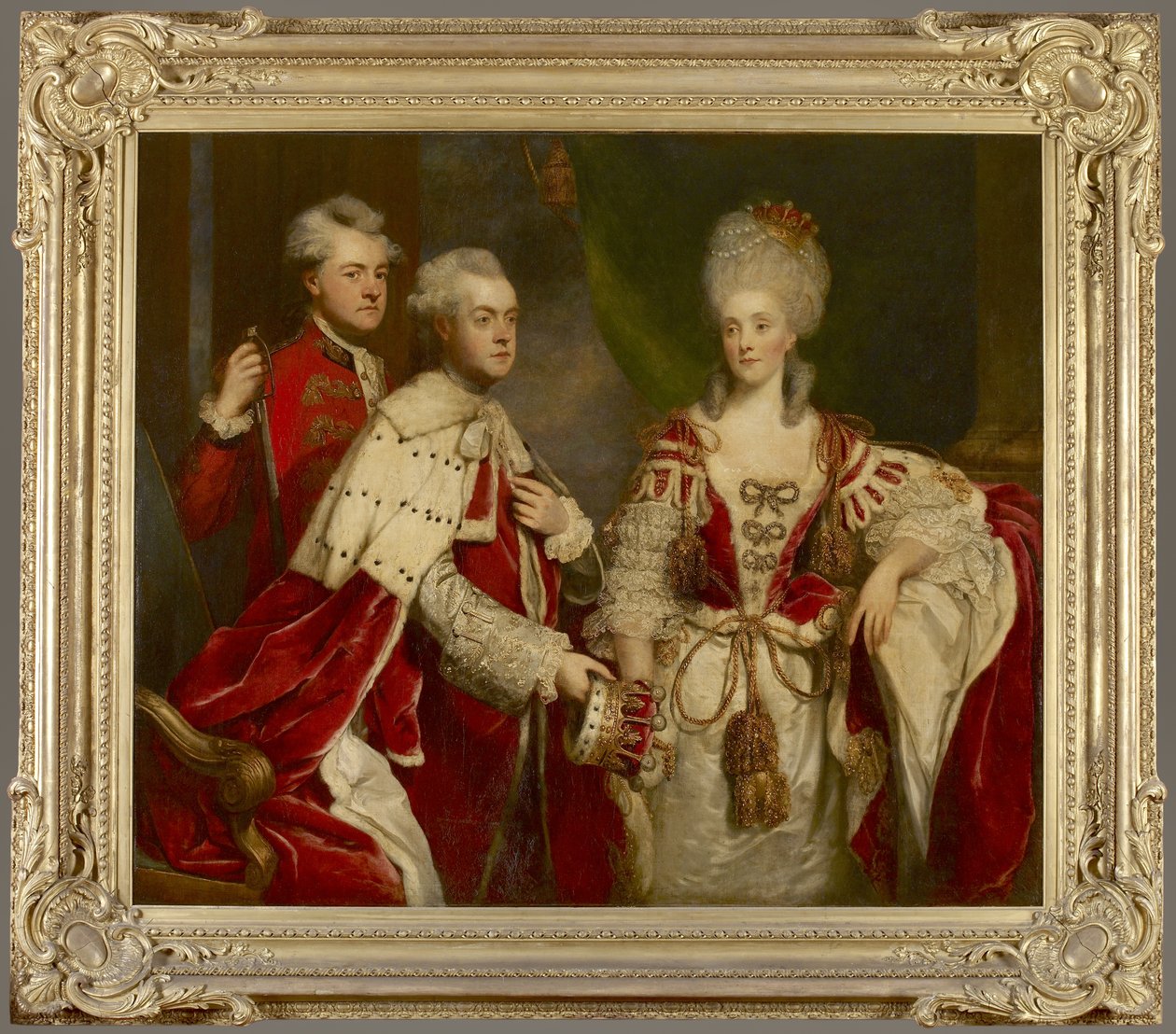 George, 2. hrabě Harcourt, jeho manželka Elizabeth a bratr William, 1780 od Joshua Reynolds