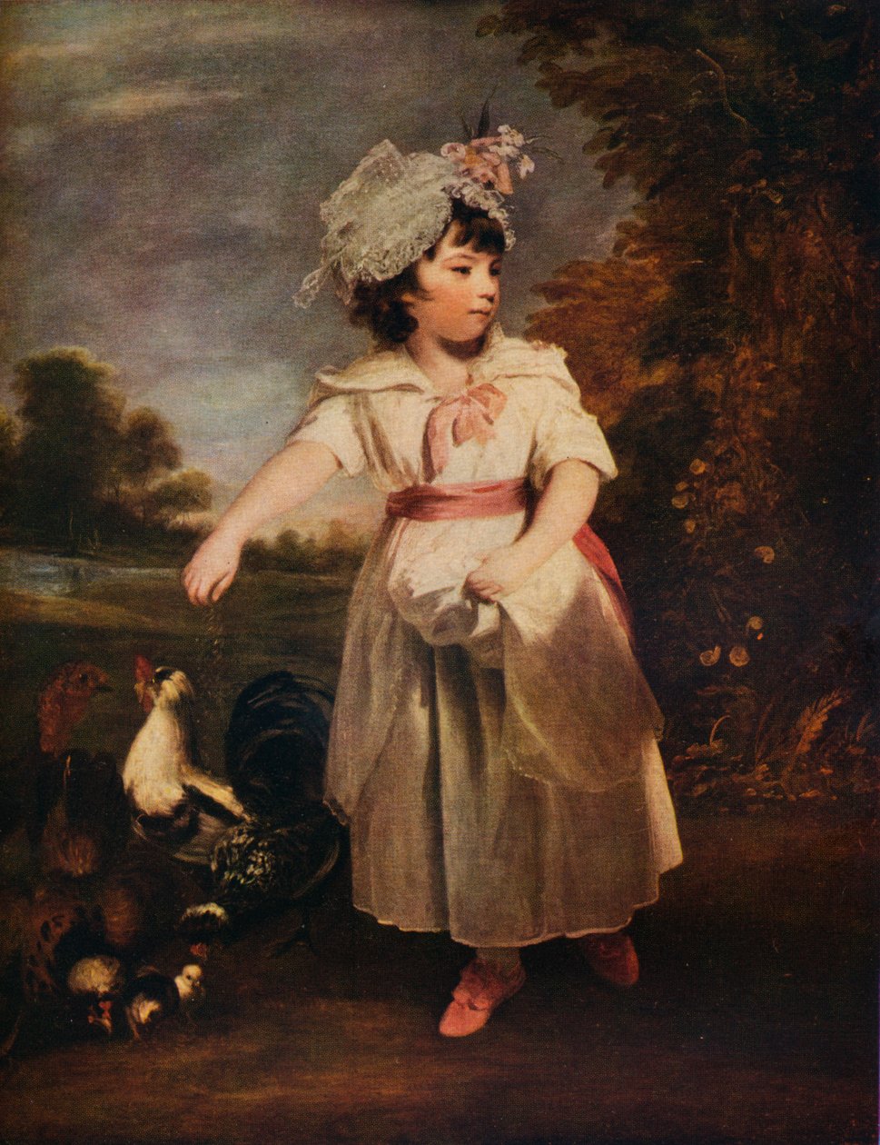 Lady Catherine Pelham Clintonová krmící svá kuřata, 1781 1931 od Joshua Reynolds