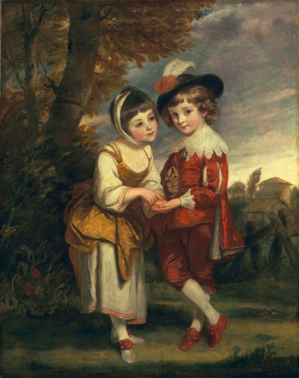 Lord Henry Spencer a lady Charlotte Spencer, později Charlotte Nares: The Young Fortune Tellers, cca 1774-75 od Joshua Reynolds