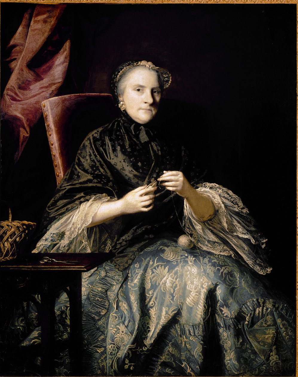 Portrét Anny, druhé hraběnky z Albemarle, která dělá uzly (olej na plátně od Joshua Reynolds