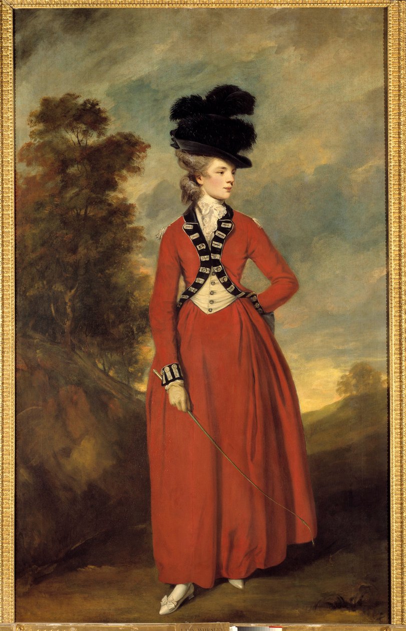 Portrét Lady Worsley Painting od Joshuy Reynoldse (1723-1792), přibližně 1776 Rozm. 236 x 144 cm Soukromá sbírka od Joshua Reynolds
