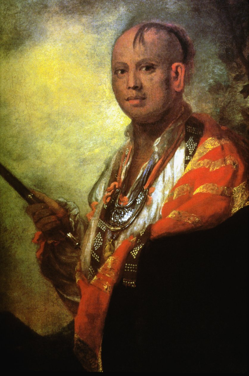 Portrét Syacaust Ukah, hlava kmene Cherokee od Joshua Reynolds