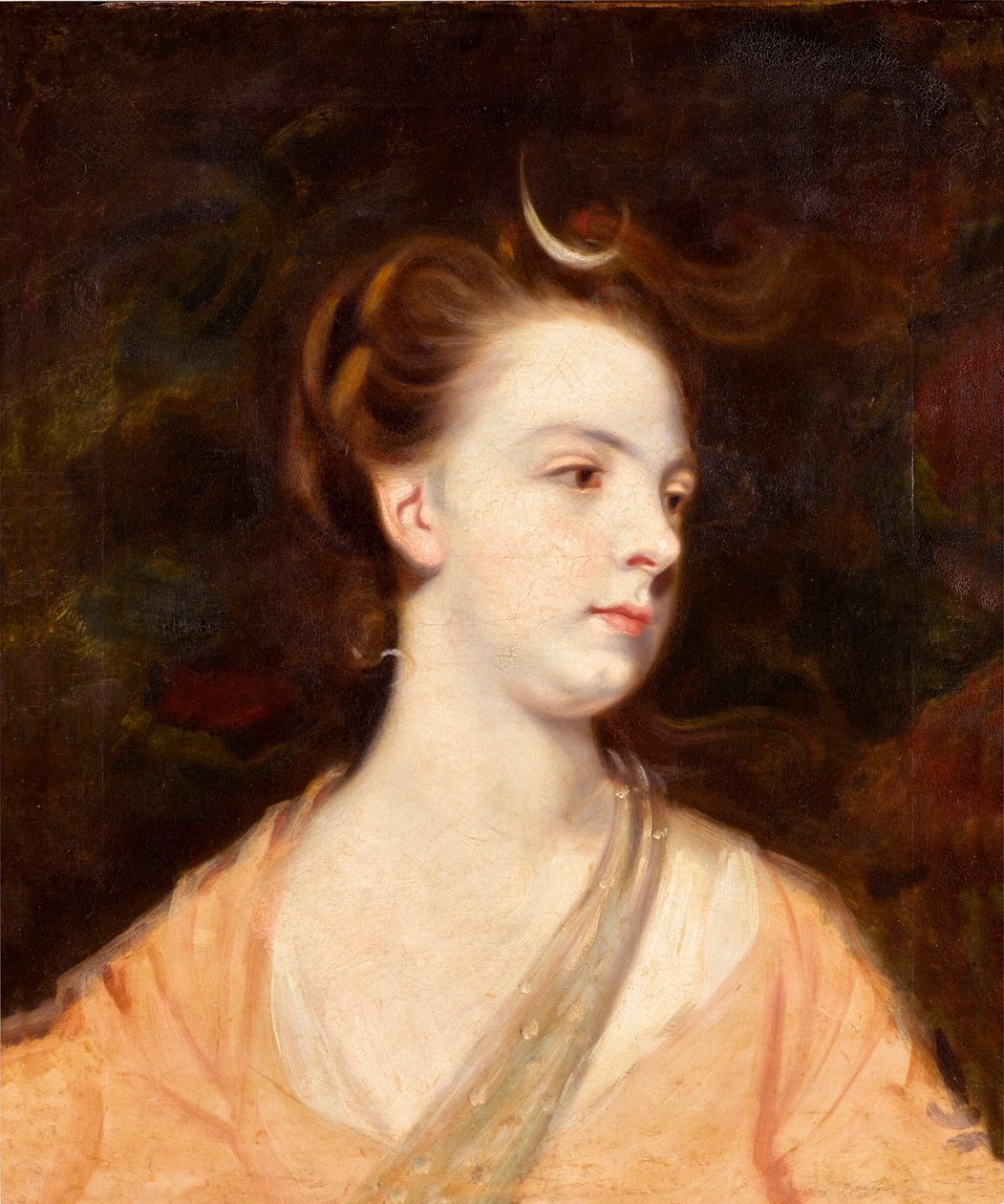 Portrét dámy v roli Diany, pravděpodobně Elizabeth Montagu, vévodkyně z Manchesteru (1741-1832) od Joshua Reynolds