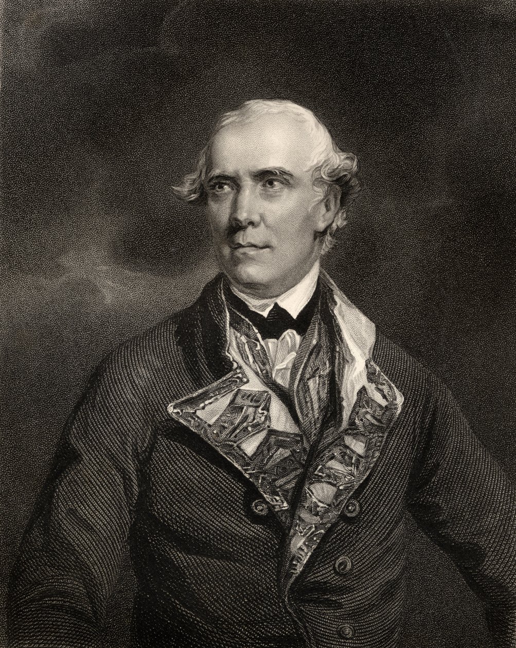 Kontraadmirál Samuel Barrington, vyryto H.T. Ryall, z 
