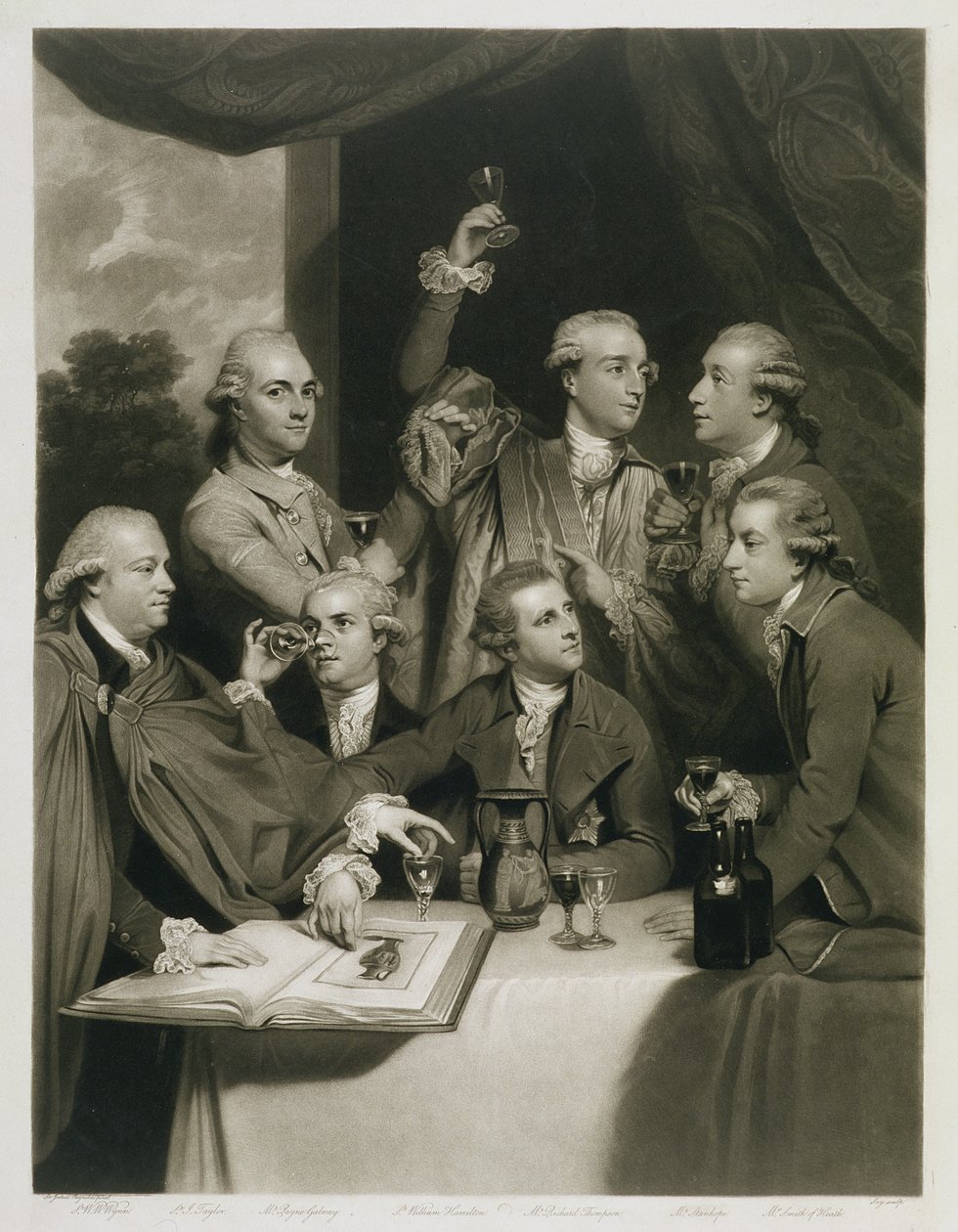 Sir William Hamilton (1730-1803) s dalšími znalci, Setkání společnosti Dilettanti od Joshua Reynolds