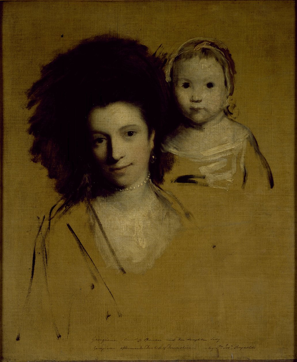 Studie Georgiany, vévodkyně z Devonshire a její dcery Lady Georgiana Cavendish (olej na plátně) od Joshua Reynolds