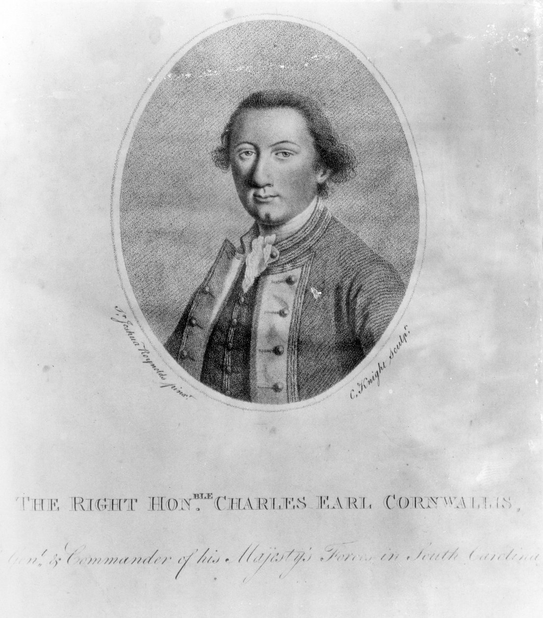 Správný Honza. Charles Earl Cornwallis, tisk C. Knight od Joshua Reynolds