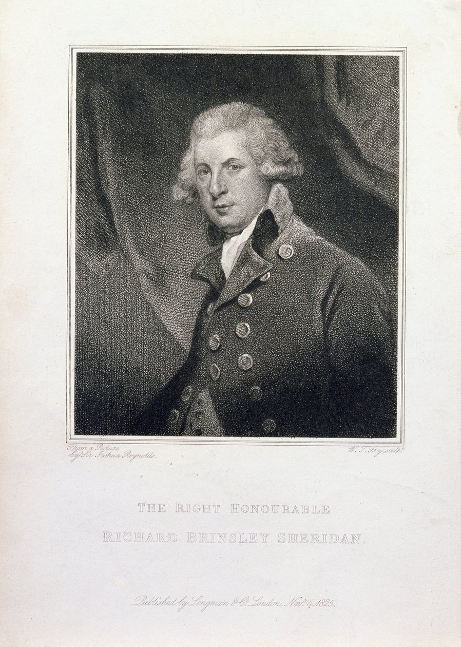 Ctihodný Richard Brinsley Sheridan, 1825 od Joshua Reynolds