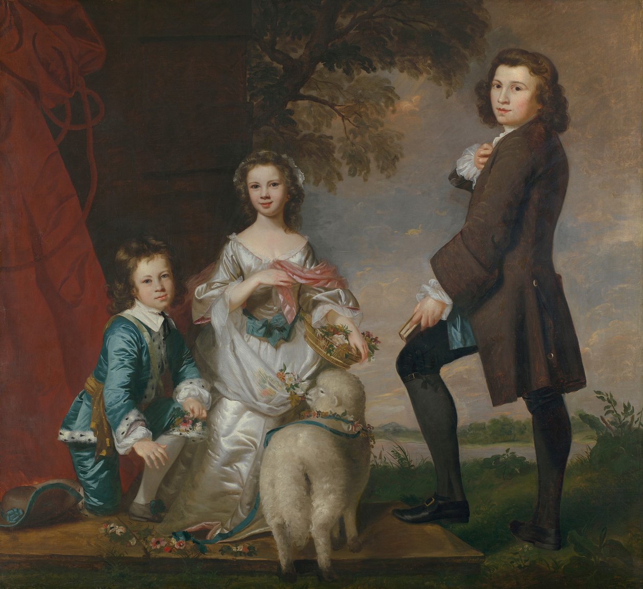 Thomas 1740-1825 a Martha Neate 1741-po 1795 s jeho učitelem, Thomas Needham, 1748. od Joshua Reynolds