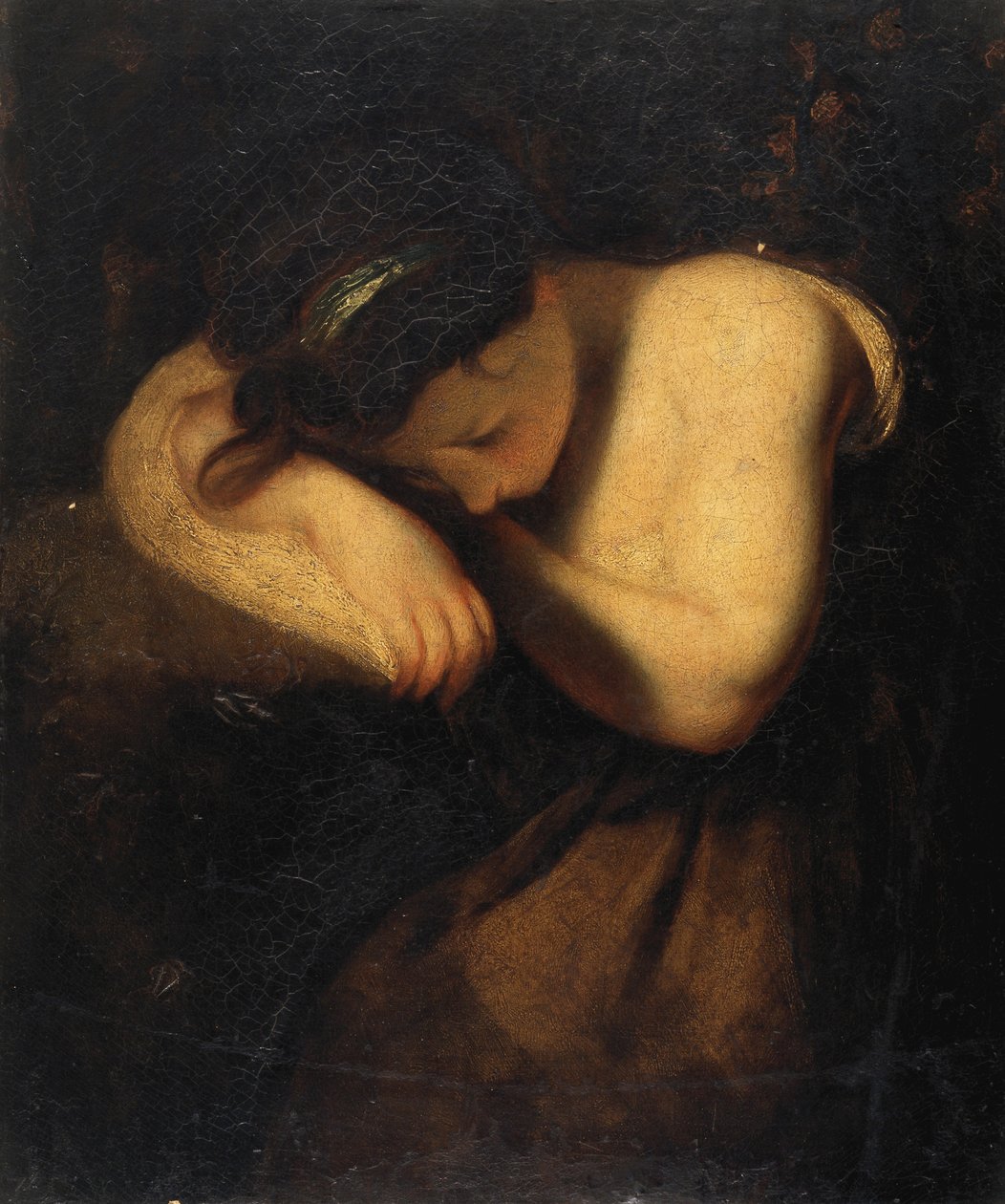 Mladá dívka spící (olej na plátně) od Joshua Reynolds