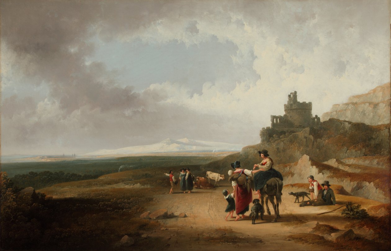 Romantická krajina 1835 (olej na plátně) od Joshua Shaw