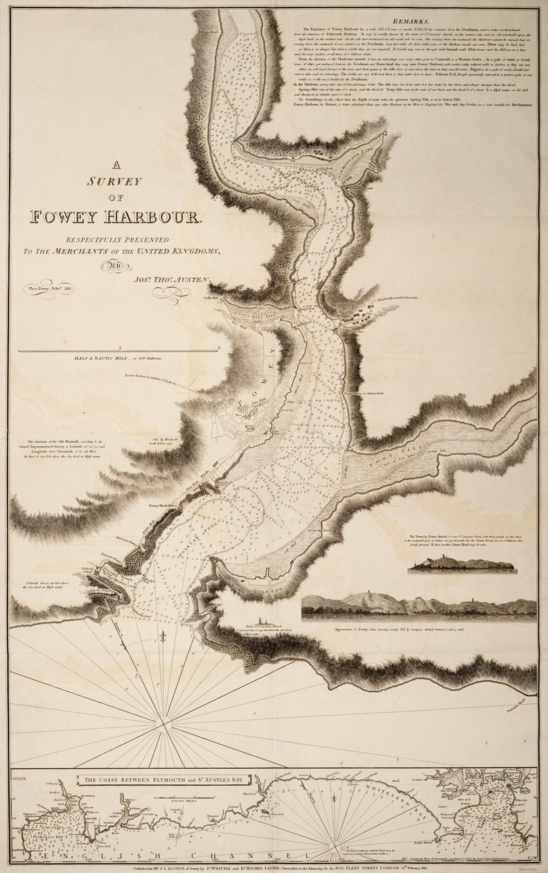 Průzkum přístavu Fowey od Joshua Thomas Austen