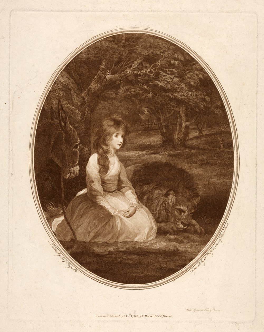 Slečna Elizabeth Beauclerc jako Una, vyrytý Thomas Watson (1748-81) (leptané tečky) od Joshua after Reynolds