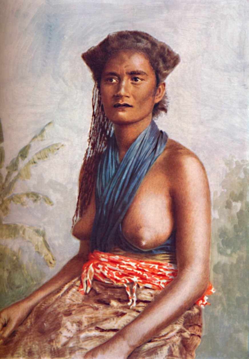 Žena z Fidži v domorodém oděvu, 1902 od Josiah Martin