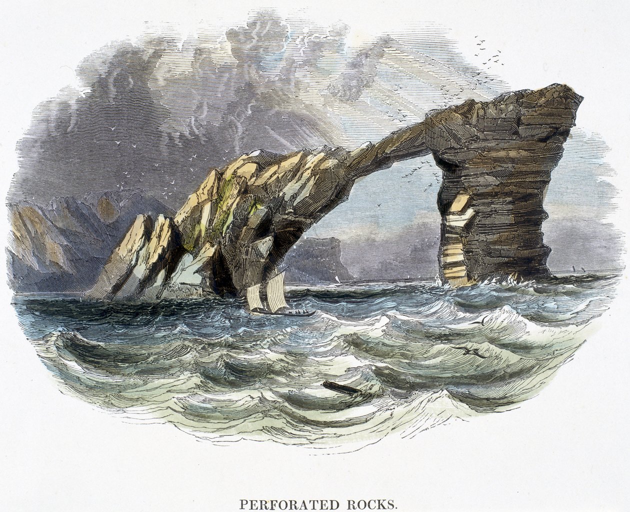 Perforované skály, z Fenomény přírody, 1849 od Josiah Wood Whymper