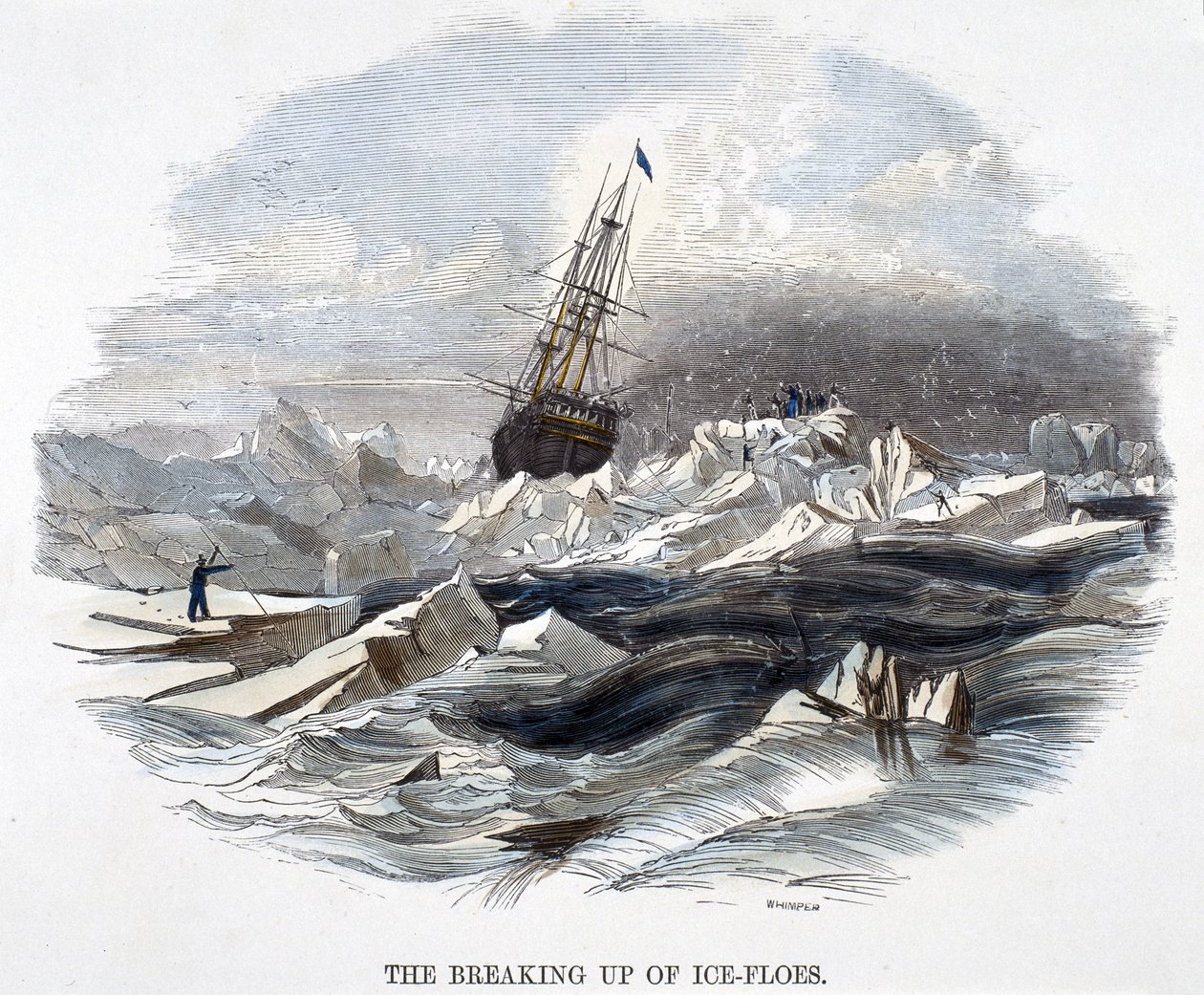 The Breaking Up of Ice-Floes, from Phenomena of Nature, 1849 od Josiah Wood Whymper
