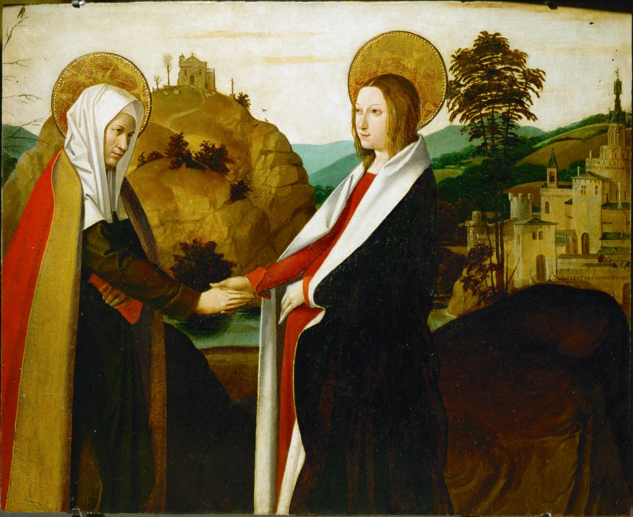 Navštívení (malba na dřevě) od Josse (fl.1493-1508) Lieferinxe