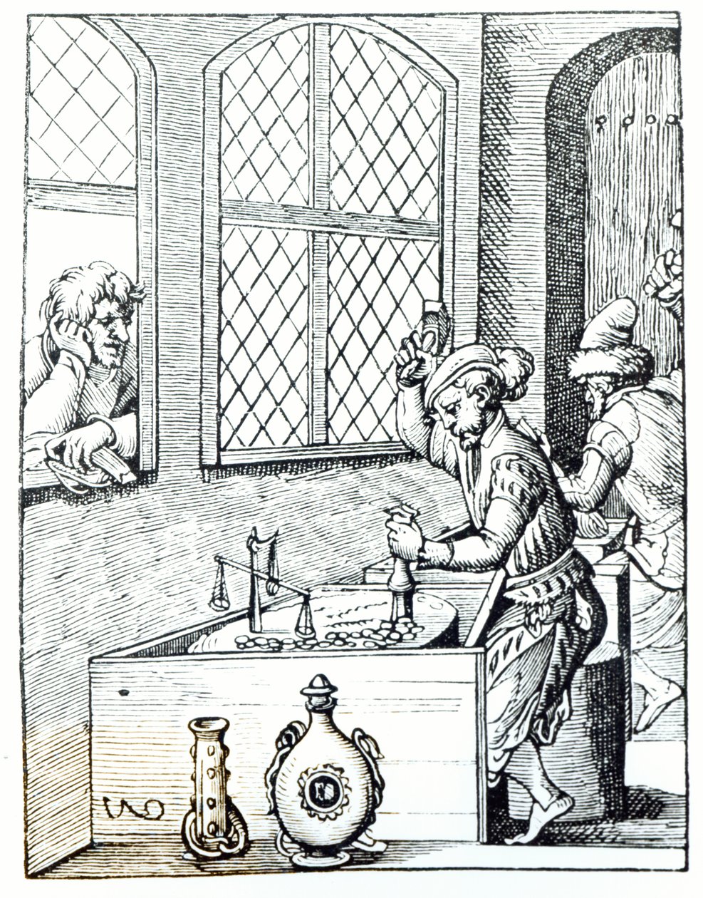 Důstojník mincovny, ilustrace z „Vědy a literatury ve středověku a renesanci“, napsal a vyryl Paul Lacroix, 1878 od Jost Amman