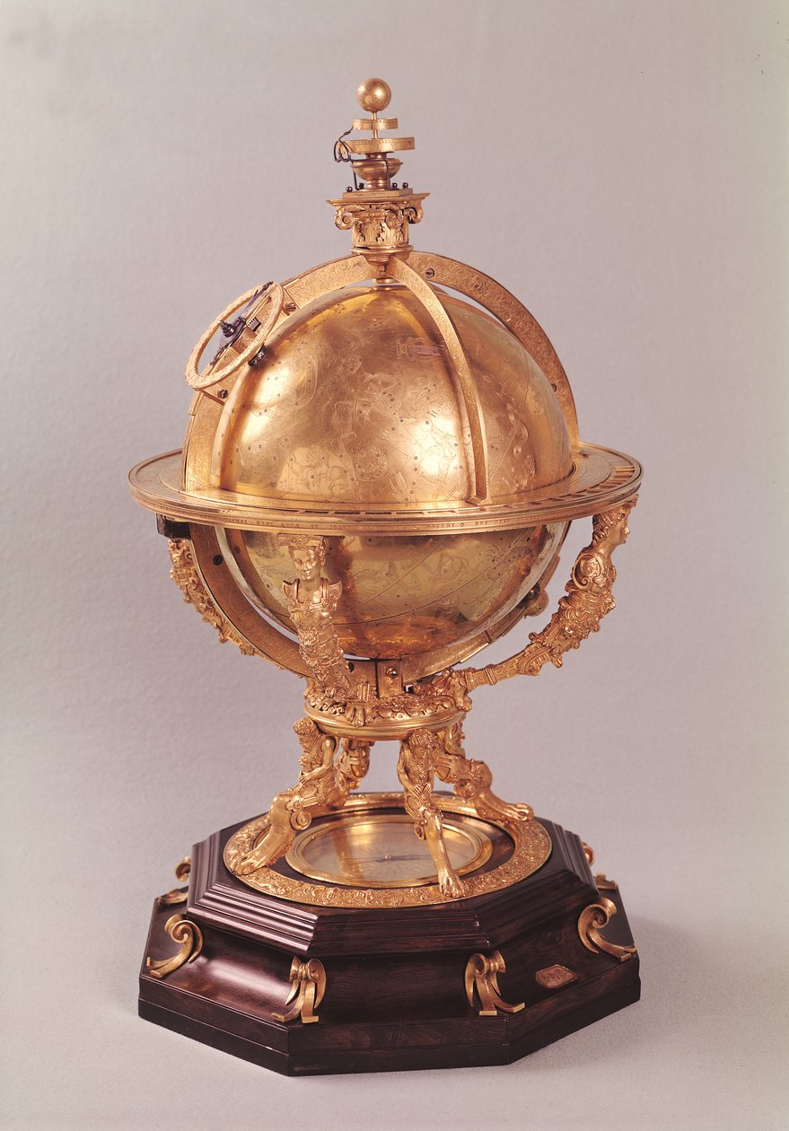 Nebeská koule, kolem roku 1580 (zlacený bronz) od Jost Burgi