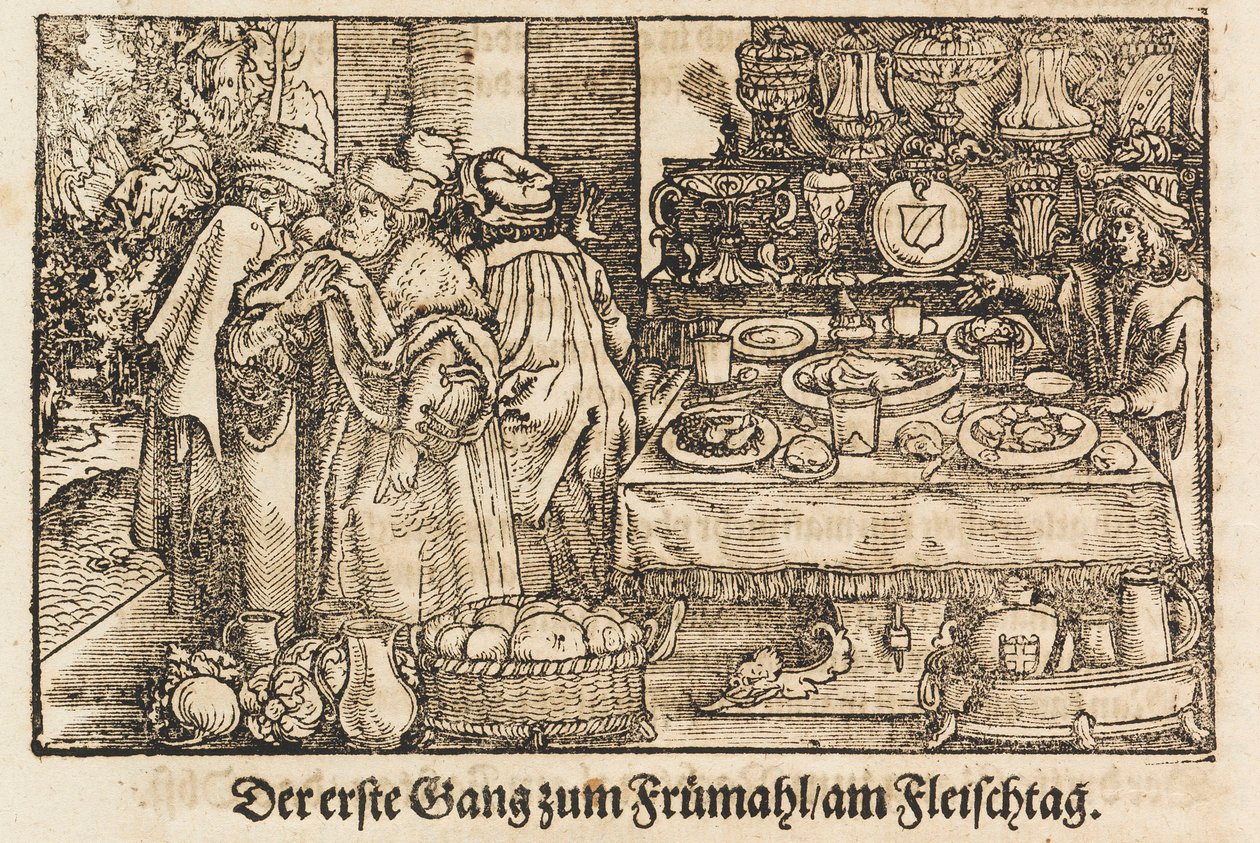 Nová kuchařka od Marxe Rumpolta. První ilustrovaná německá kuchařka, 1604. od Jost Amman