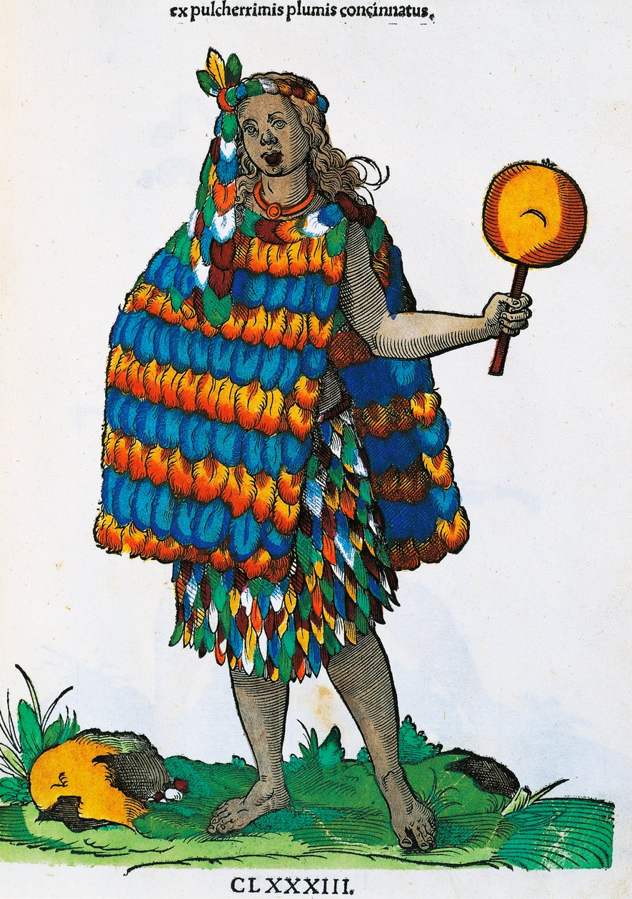 Indián, rytina Hanse Weigela staršího (činný 1549-1577) z malby Josta Ammana (1539-1591), od r. od Jost Amman