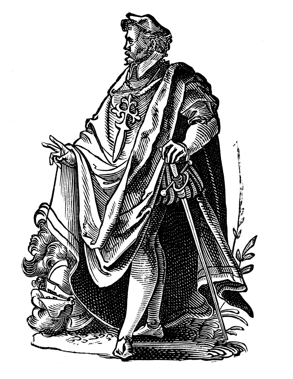 Templářský rytíř v cestovních šatech, c1119 16. století od Jost Amman