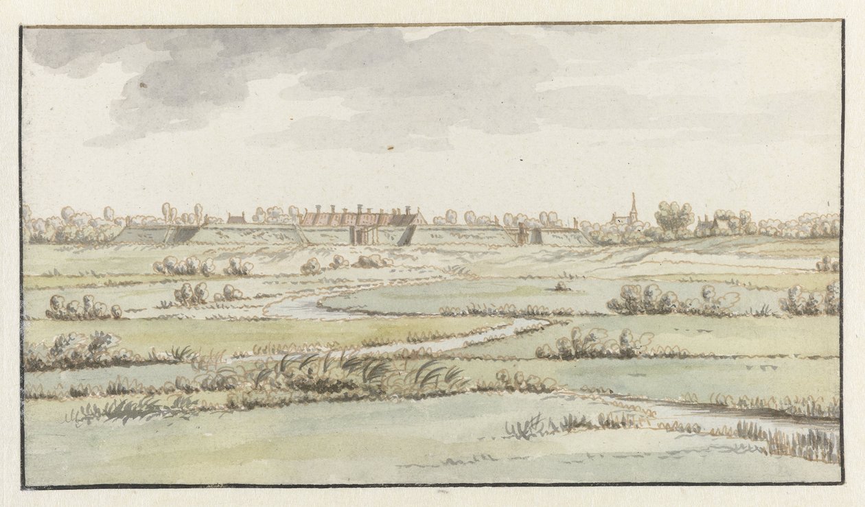 Pohled na pevnost Saint-Michiel nedaleko ’s-Hertogenbosch od Josua de Grave (attributed to)
