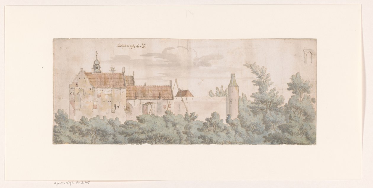 Pohled na hrad Ooij, Severní Brabantsko od Josua de Grave