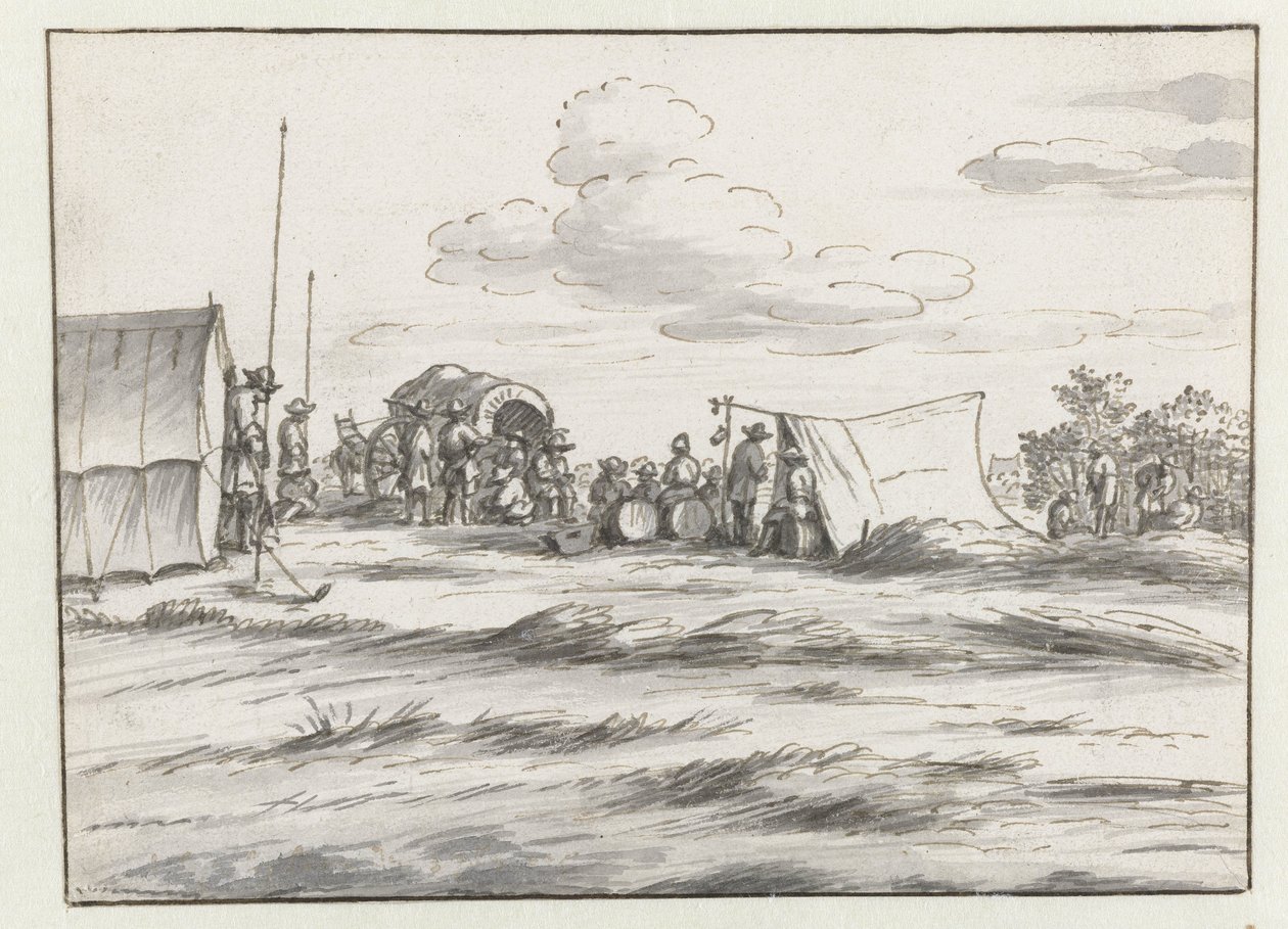Pohled na tábor armády Willem III poblíž Leuven od Josua de Grave