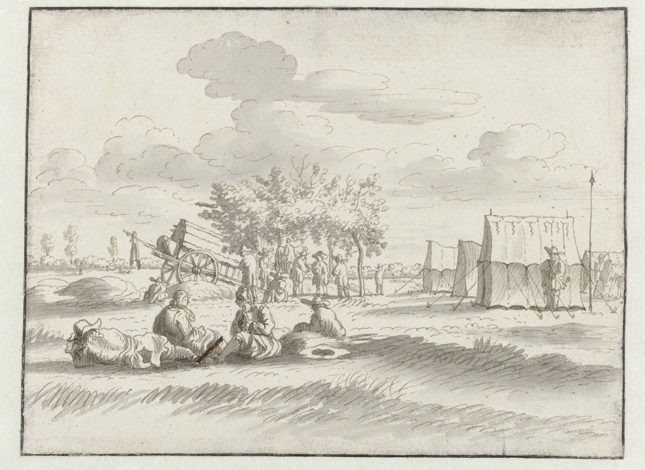 Pohled na tábor armády Willem III poblíž Leuven od Josua de Grave