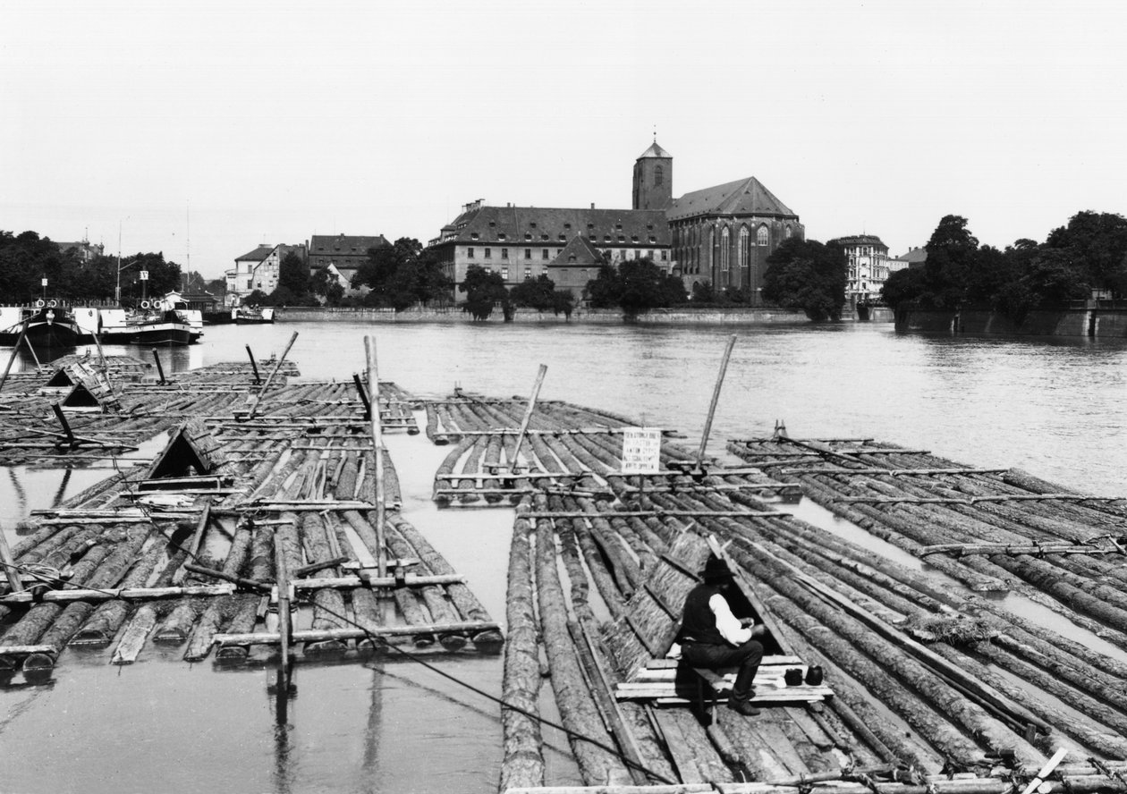 Odra v Breslau (dnešní Wroclaw) Polsko, kolem roku 1910 od Jousset
