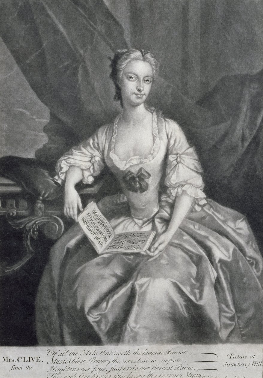 Portrét Kitty Cliveové (1711-85), herečky a zpěvačky, vyryl Alexander van Haecken (1701-58) od Jozef van Aken