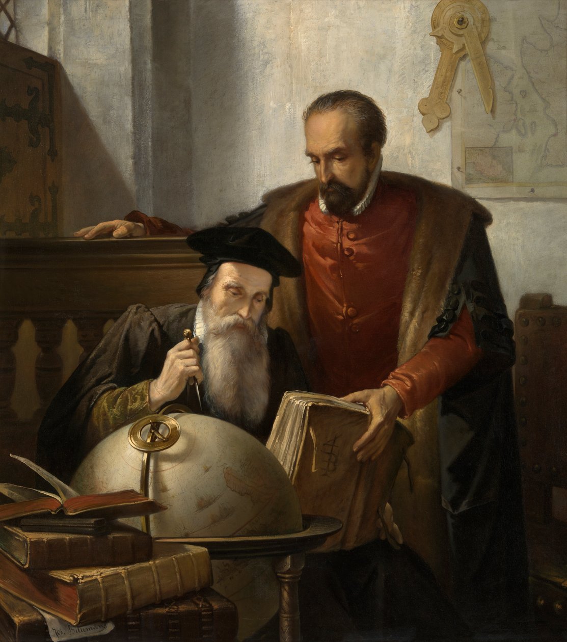 Mercator a Ortelius (olej na plátně) od Jozef (1816 88) Bellemans