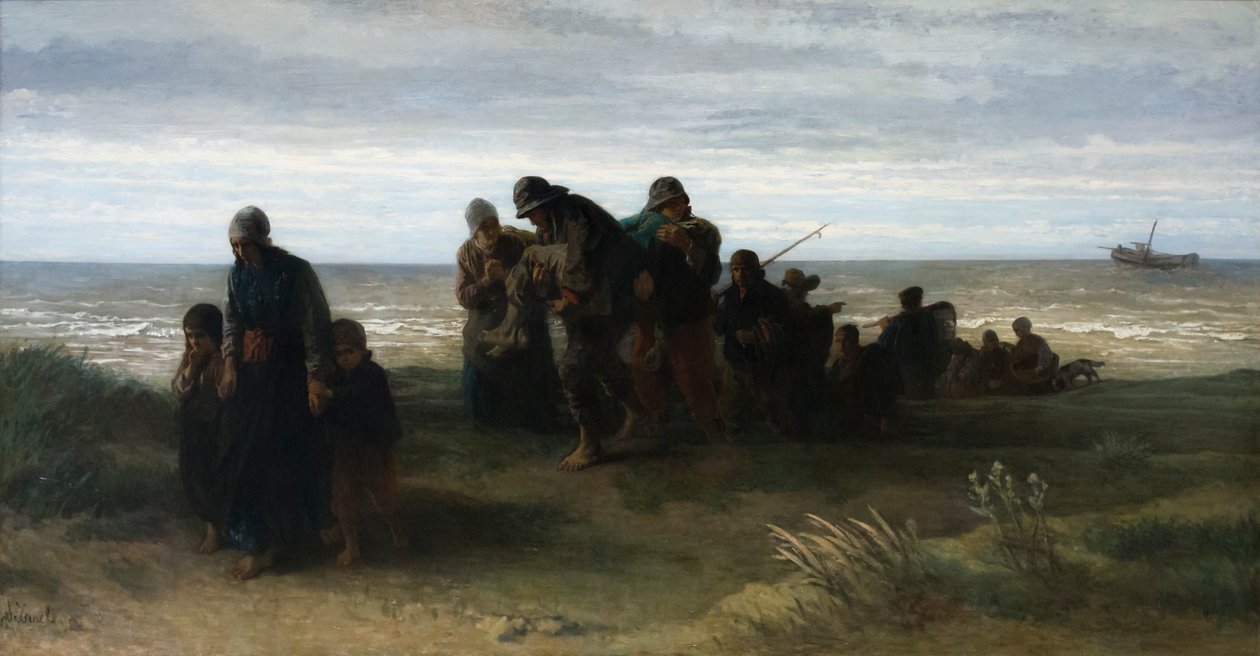 Rybáři nesoucí utonulého muže, asi 1861 (olej na plátně) od Jozef (1824 1911) Israels